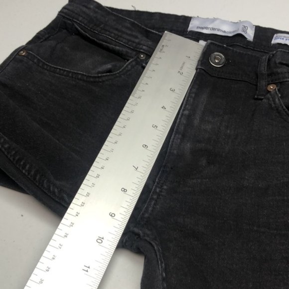 LIKE NEW PAPER DENIM & CLOTH BLACK HIGH-RISE SLIM STRAIGHT JEANS 30x30 ⭐️ - Picture 7 of 10